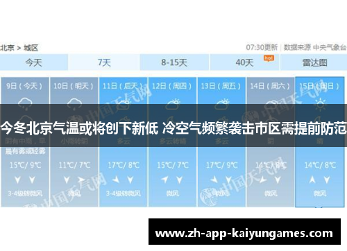 今冬北京气温或将创下新低 冷空气频繁袭击市区需提前防范